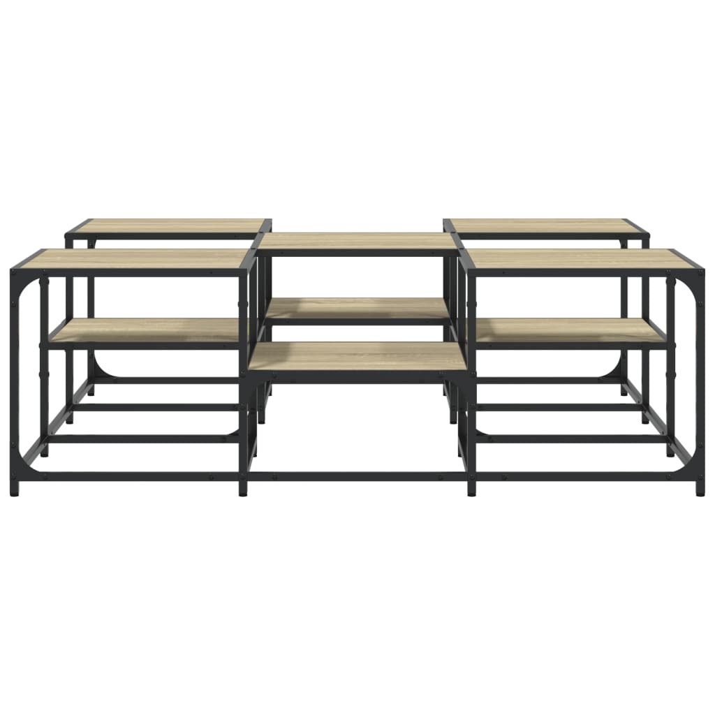 VidaXL Salontafel 121x121x40 cm bewerkt hout sonoma eikenkleurig