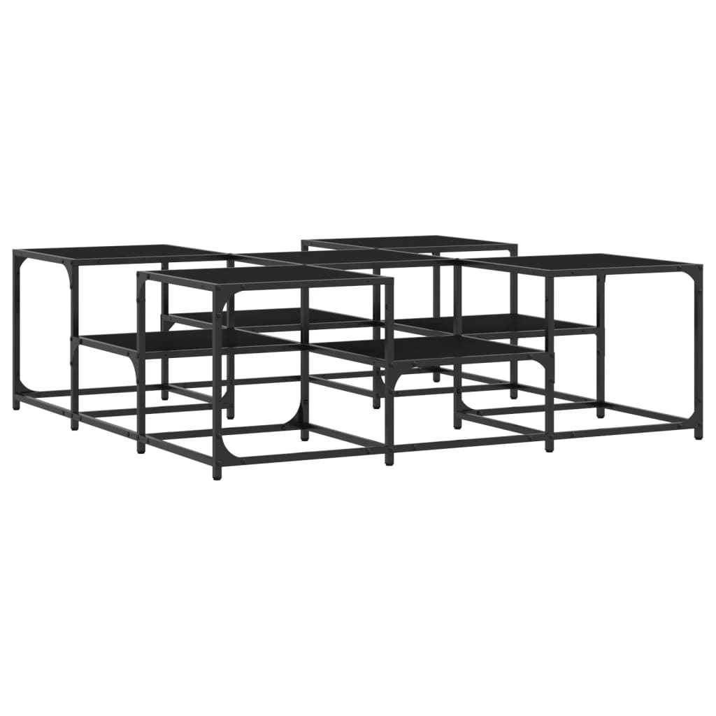 VidaXL Salontafel 121x121x40 cm bewerkt hout zwart