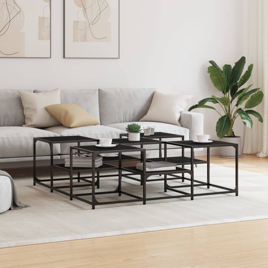VidaXL Salontafel 121x121x40 cm bewerkt hout zwart