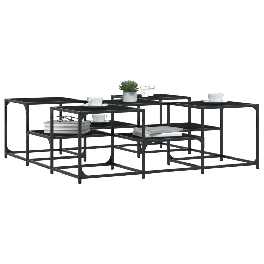 VidaXL Salontafel 121x121x40 cm bewerkt hout zwart