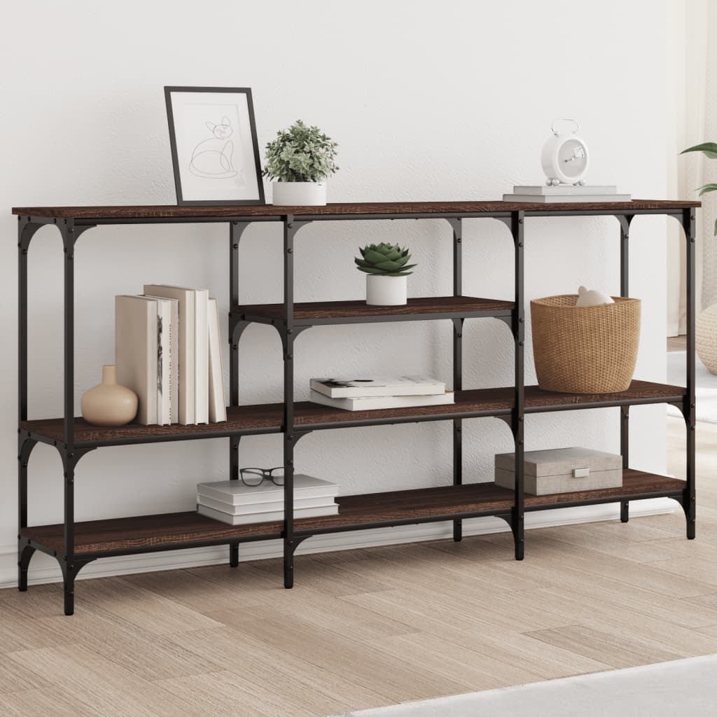VidaXL Wandtafel 160x29x80 cm bewerkt hout bruin eikenkleur