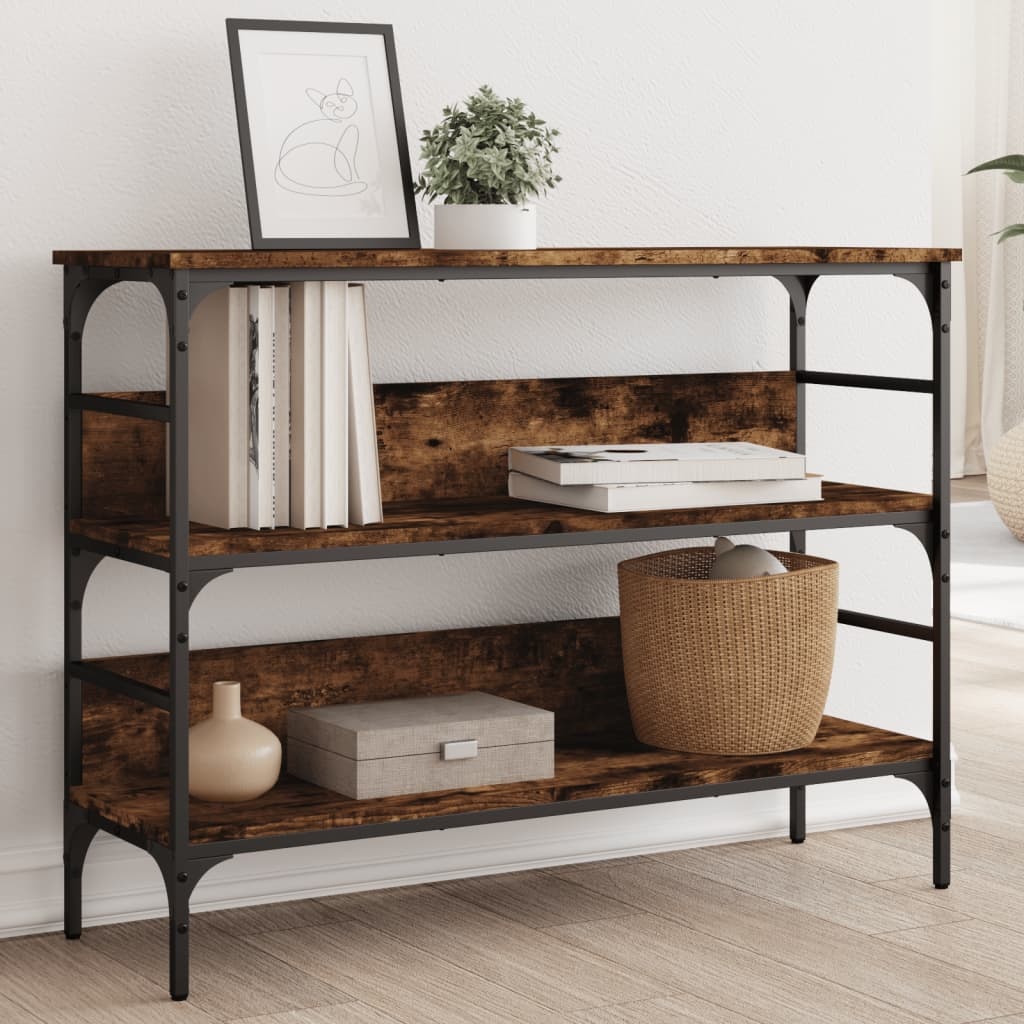 VidaXL Wandtafel 100x32x75 cm bewerkt hout gerookt eikenkleurig
