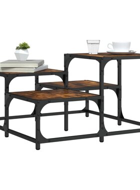 VidaXL Salontafel 68x68x40 cm bewerkt hout gerookt eikenkleurig