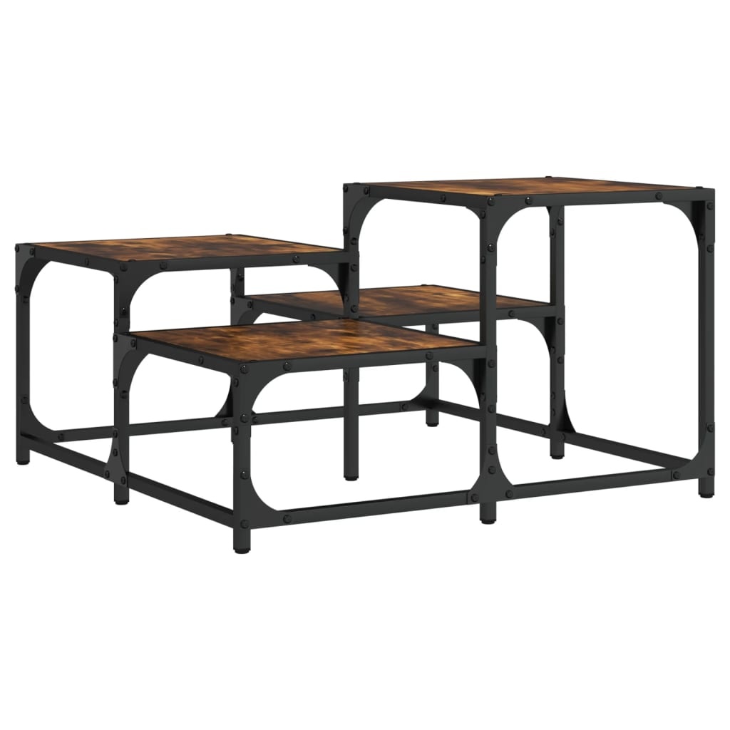 VidaXL Salontafel 68x68x40 cm bewerkt hout gerookt eikenkleurig