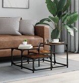 VidaXL Salontafel 68x68x40 cm bewerkt hout gerookt eikenkleurig