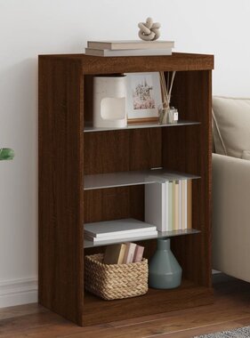 VidaXL Dressoir met LED-verlichting 60,5x37x100 cm bruineikenkleurig