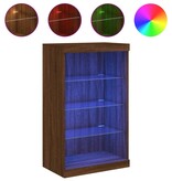 VidaXL Dressoir met LED-verlichting 60,5x37x100 cm bruineikenkleurig