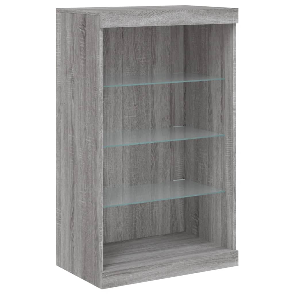 VidaXL Dressoir met LED-verlichting 60,5x37x100 cm grijs sonoma eiken