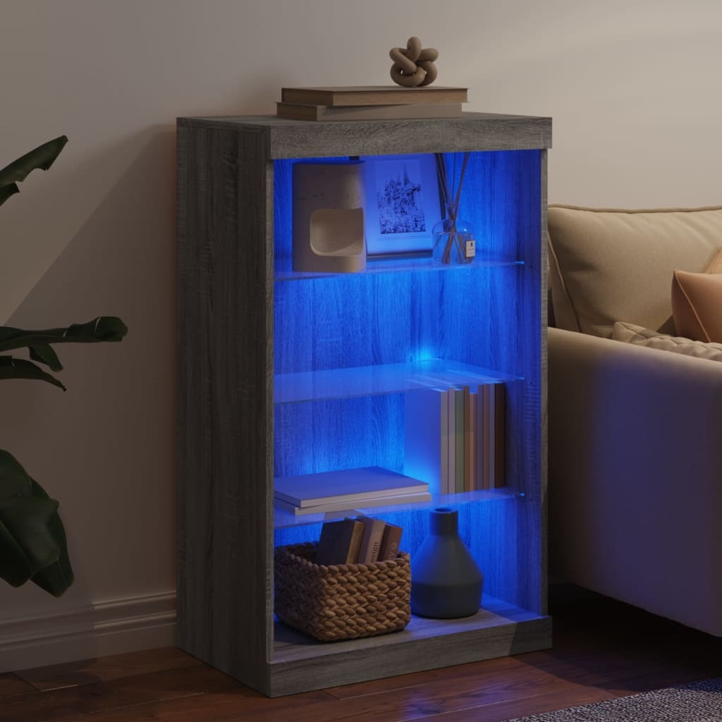 VidaXL Dressoir met LED-verlichting 60,5x37x100 cm grijs sonoma eiken