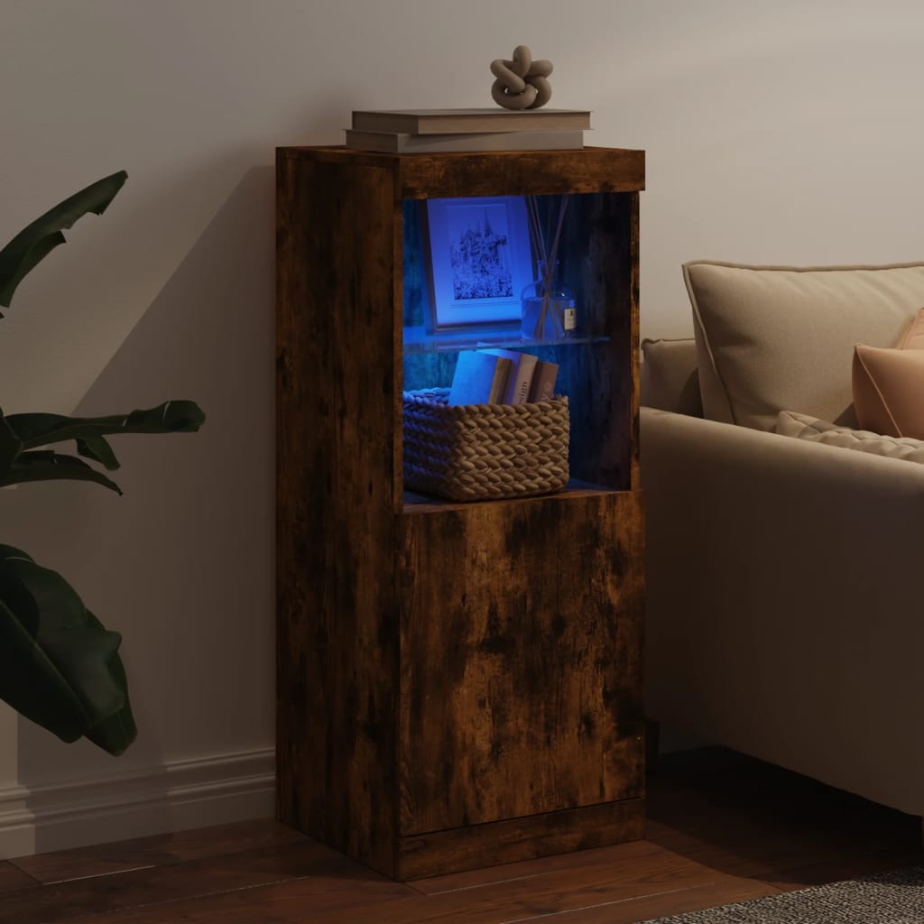 VidaXL Dressoir met LED-verlichting 41x37x100 cm gerookt eikenkleurig