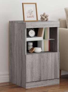 VidaXL Dressoir met LED-verlichting 41x37x67 cm grijs sonoma eiken