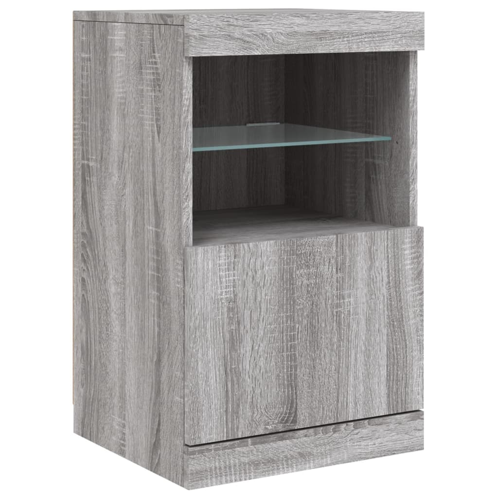 VidaXL Dressoir met LED-verlichting 41x37x67 cm grijs sonoma eiken