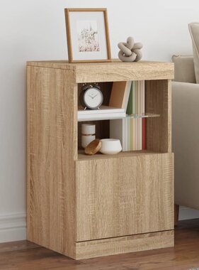 VidaXL Dressoir met LED-verlichting 41x37x67 cm sonoma eikenkleurig