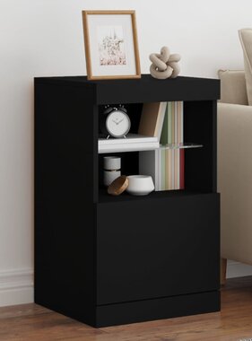 VidaXL Dressoir met LED-verlichting 41x37x67 cm zwart
