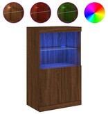 VidaXL Dressoir met LED-verlichting 60,5x37x100 cm bruineikenkleurig