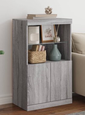 VidaXL Dressoir met LED-verlichting 60,5x37x100 cm grijs sonoma eiken