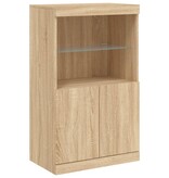 VidaXL Dressoir met LED-verlichting 60,5x37x100 cm sonoma eikenkleurig