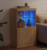 VidaXL Dressoir met LED-verlichting 60,5x37x100 cm sonoma eikenkleurig