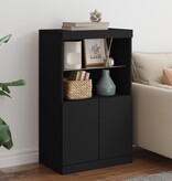 VidaXL Dressoir met LED-verlichting 60,5x37x100 cm zwart