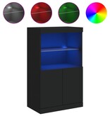 VidaXL Dressoir met LED-verlichting 60,5x37x100 cm zwart