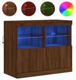 VidaXL Dressoir met LED-verlichting 81x37x67 cm bruineikenkleurig