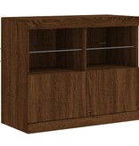 VidaXL Dressoir met LED-verlichting 81x37x67 cm bruineikenkleurig