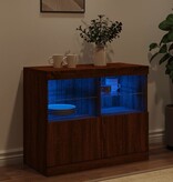 VidaXL Dressoir met LED-verlichting 81x37x67 cm bruineikenkleurig