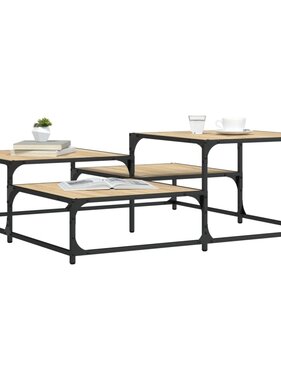 VidaXL Salontafel 107x107x40 cm bewerkt hout sonoma eikenkleurig