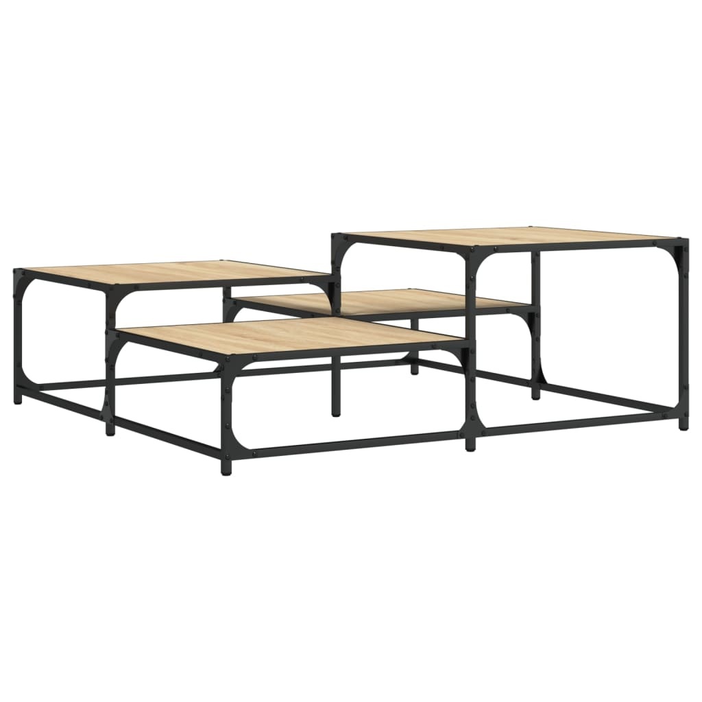 VidaXL Salontafel 107x107x40 cm bewerkt hout sonoma eikenkleurig