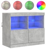 VidaXL Dressoir met LED-verlichting 81x37x67 cm betongrijs