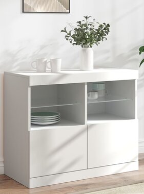 VidaXL Dressoir met LED-verlichting 81x37x67 cm wit
