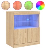 vidaXL Dressoir met LED-verlichting 60x37x67 cm sonoma eikenkleurig