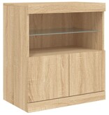 vidaXL Dressoir met LED-verlichting 60x37x67 cm sonoma eikenkleurig