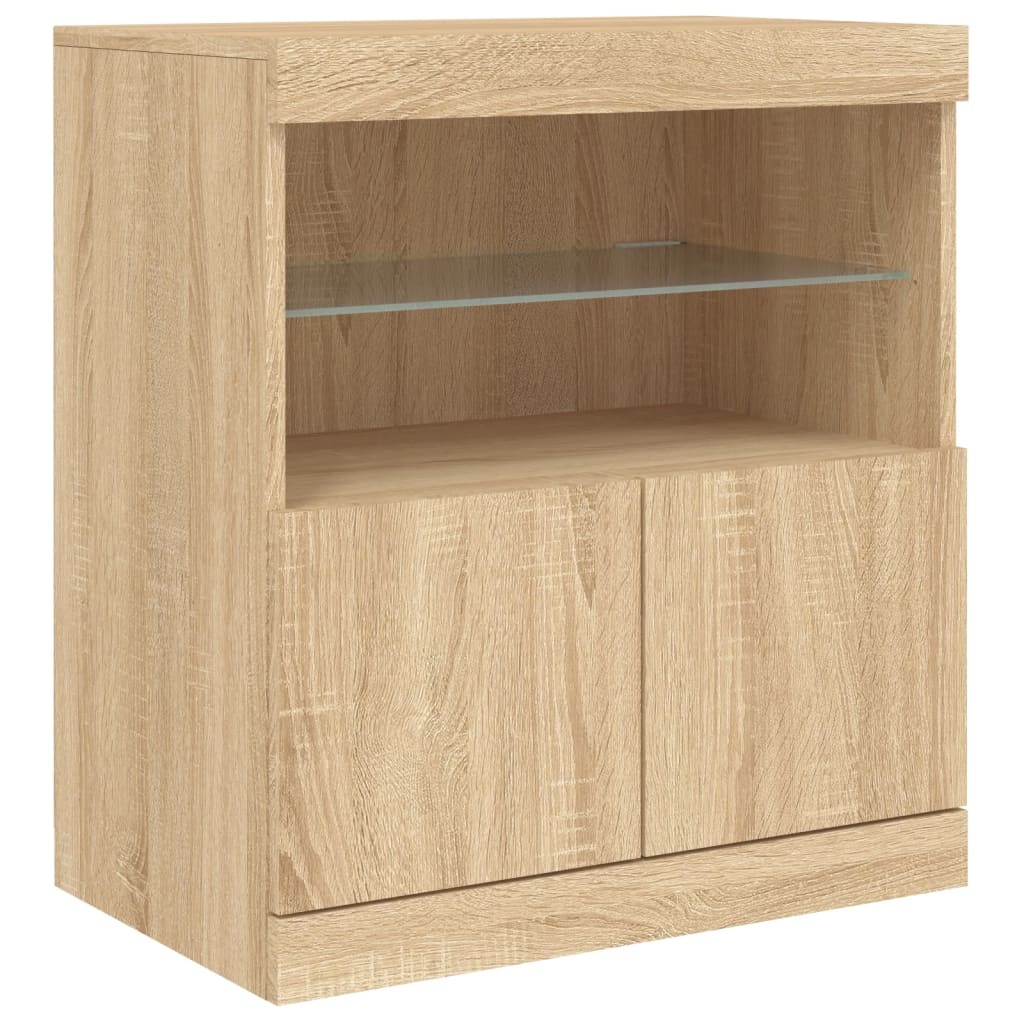 vidaXL Dressoir met LED-verlichting 60x37x67 cm sonoma eikenkleurig