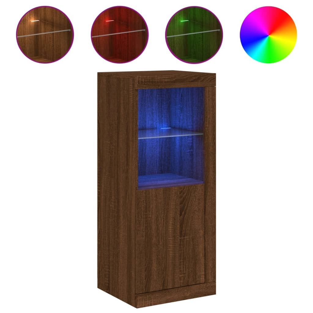 VidaXL Dressoir met LED-verlichting 41x37x100 cm bruineikenkleurig