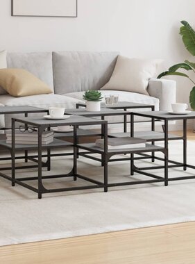 VidaXL Salontafel 121x121x40 cm bewerkt hout grijs sonoma eikenkleurig