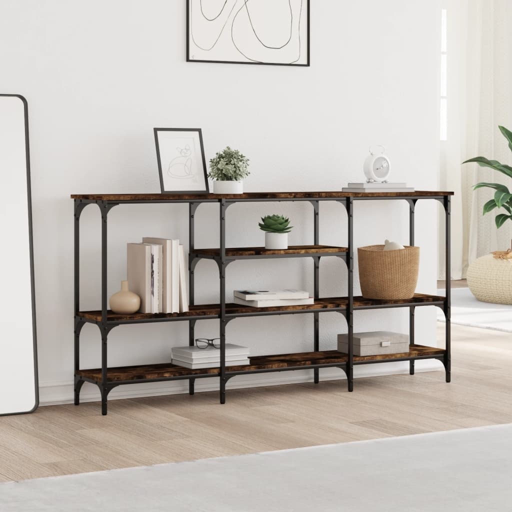 VidaXL Wandtafel 160x29x80 cm bewerkt hout gerookt eikenkleurig