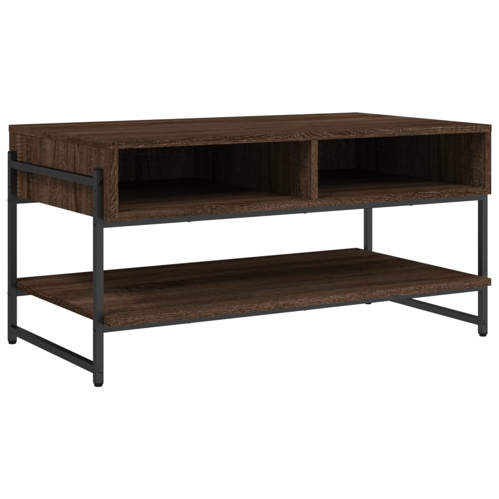 VidaXL Salontafel 90x50x45 cm bewerkt hout bruin eikenkleur