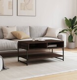 VidaXL Salontafel 90x50x45 cm bewerkt hout bruin eikenkleur