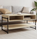 VidaXL Salontafel 90x50x45 cm bewerkt hout sonoma eikenkleurig