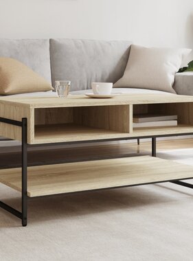 VidaXL Salontafel 90x50x45 cm bewerkt hout sonoma eikenkleurig
