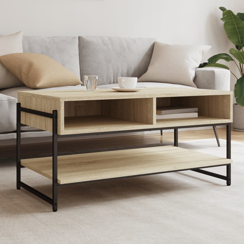 VidaXL Salontafel 90x50x45 cm bewerkt hout sonoma eikenkleurig