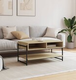 VidaXL Salontafel 90x50x45 cm bewerkt hout sonoma eikenkleurig