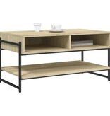 VidaXL Salontafel 90x50x45 cm bewerkt hout sonoma eikenkleurig