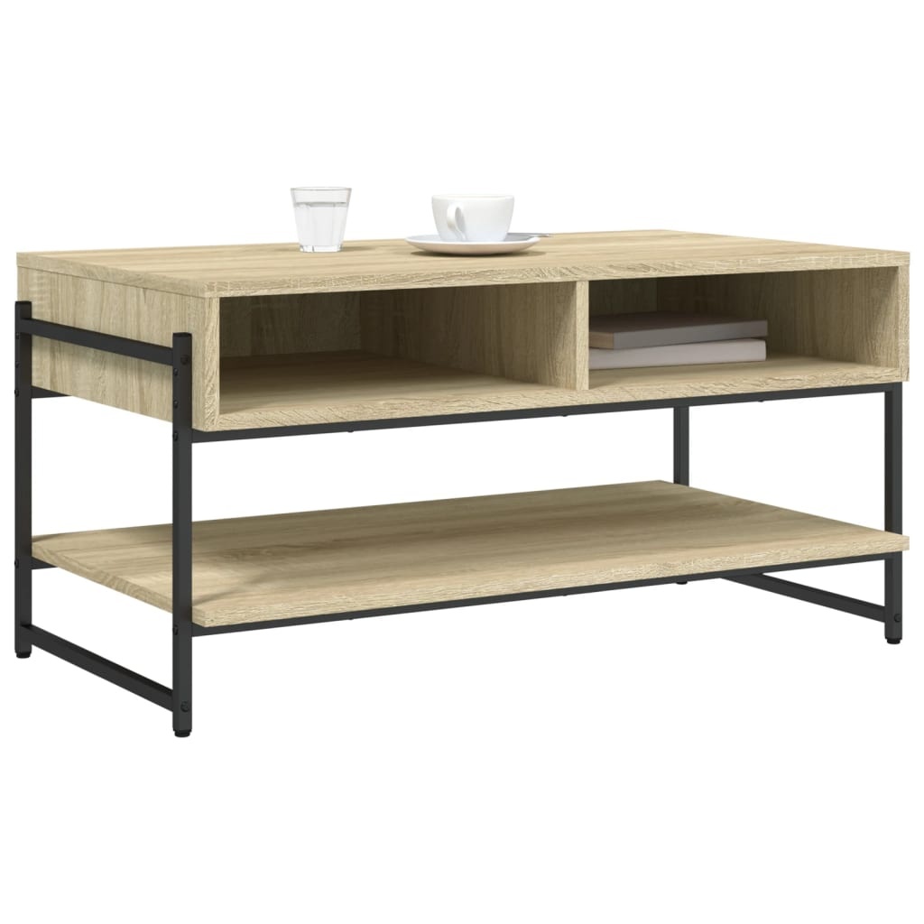 VidaXL Salontafel 90x50x45 cm bewerkt hout sonoma eikenkleurig