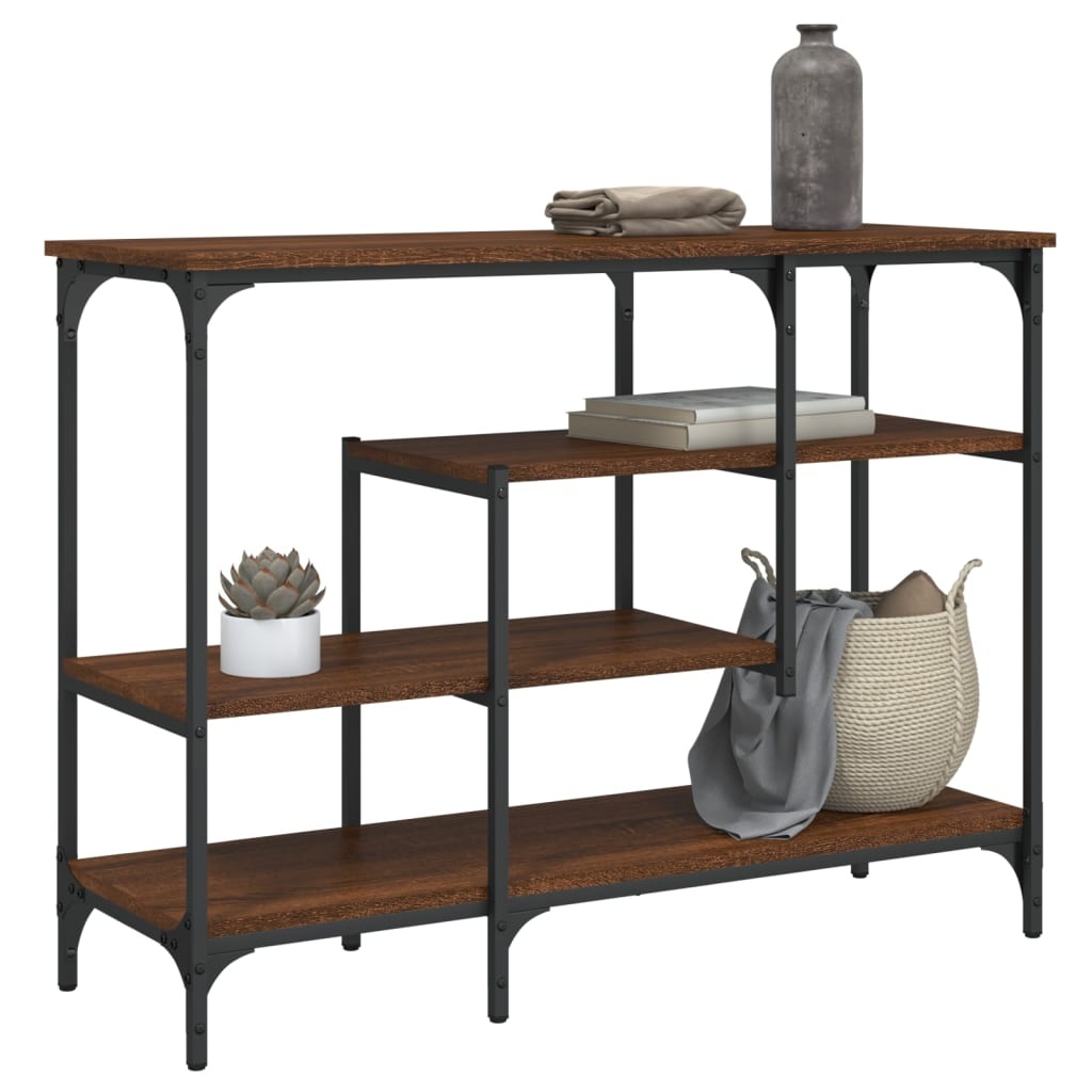 VidaXL Wandtafel met schappen 100x35x75 cm bruineikenkleurig
