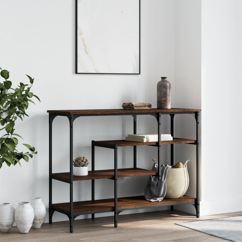 VidaXL Wandtafel met schappen 100x35x75 cm bruineikenkleurig