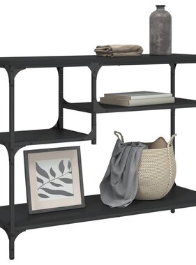 VidaXL Wandtafel met schappen 100x35x75 cm zwart