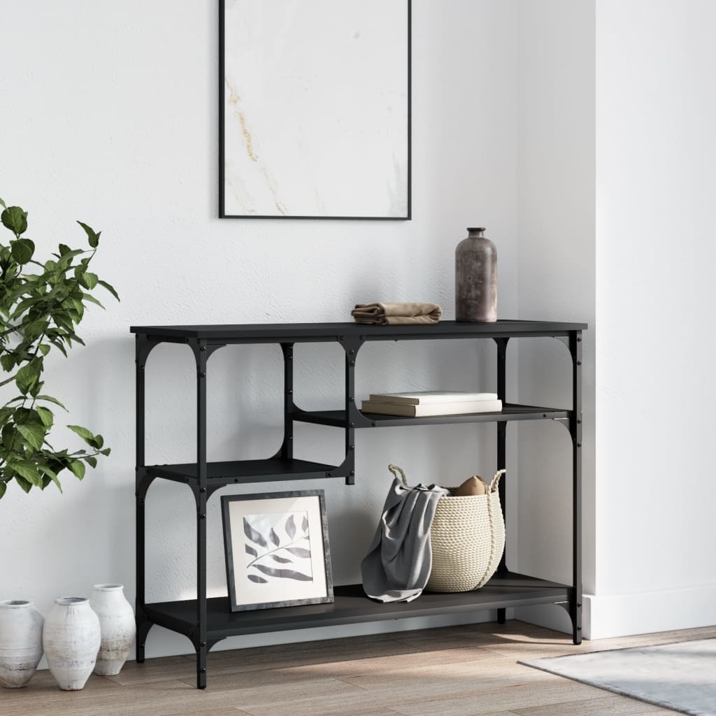VidaXL Wandtafel met schappen 100x35x75 cm zwart