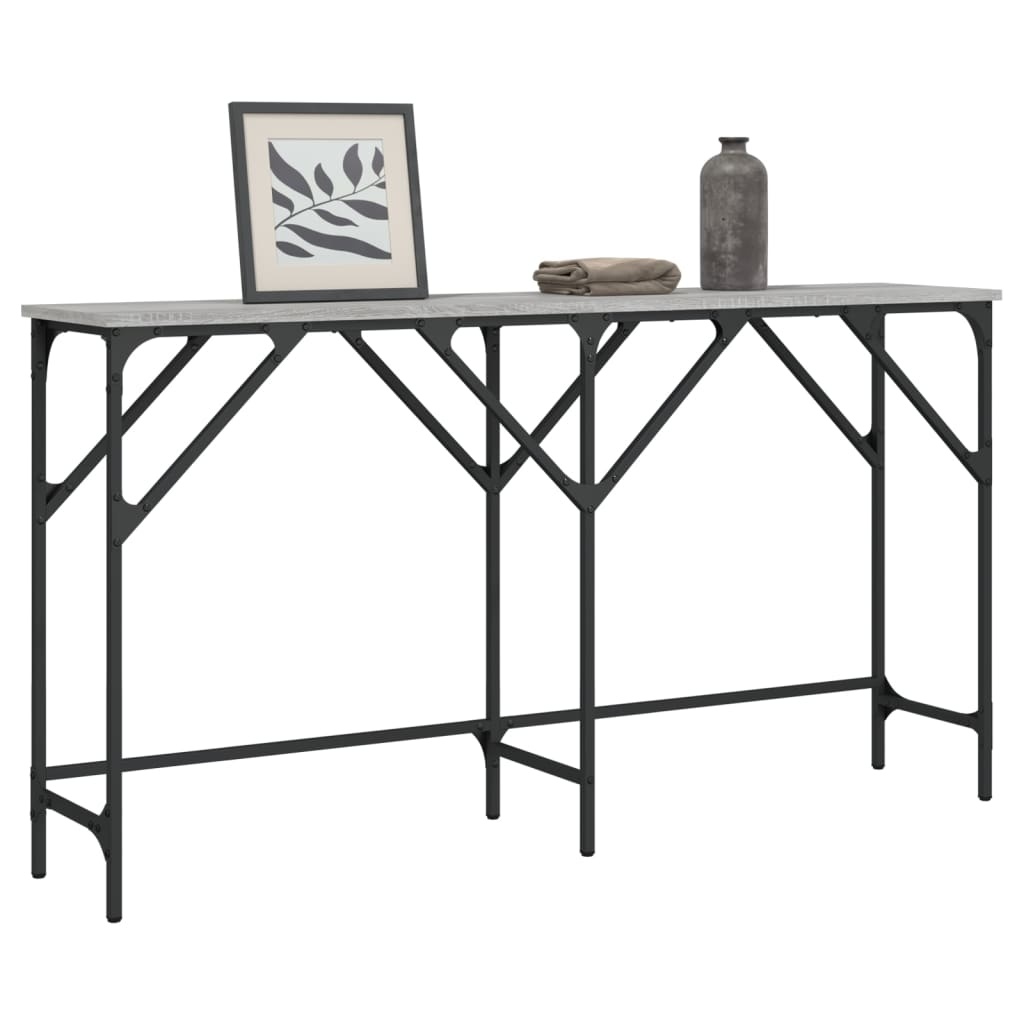 VidaXL Wandtafel 140x29x75 cm bewerkt hout grijs sonoma eikenkleurig